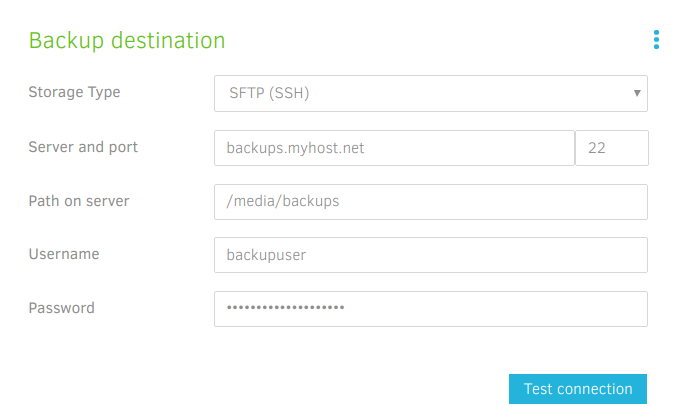 Set your Backup Destination