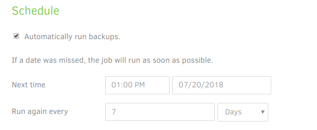 Duplicati Backup Schedule